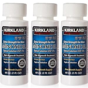 kirkland men hair loss regrowth revitalizes hair follicles 5% minoxidil topical solution 3 months supply size 3 x 2 fl. oz
